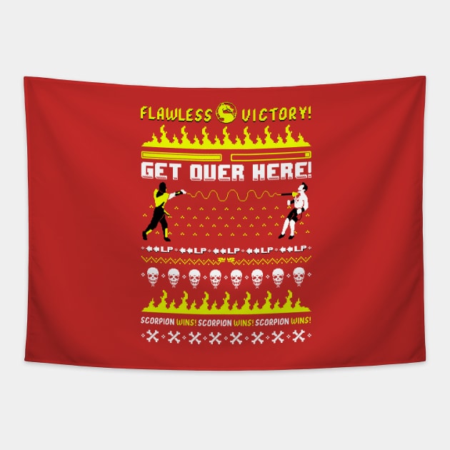 Get Over Here - Ugly Sweater Tapestry by RetroPixelWorld