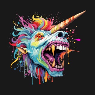 Vibrant Unicorn in Explosive Expression T-Shirt