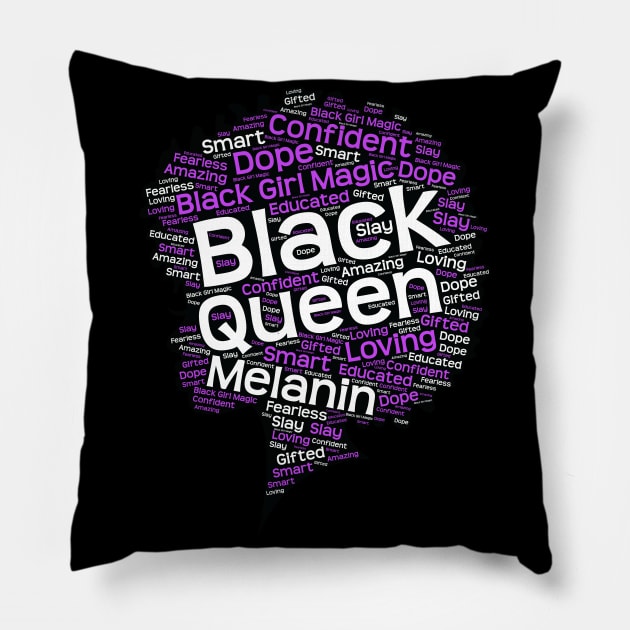 Black Melanin Queen Afro Pillow by blackartmattersshop