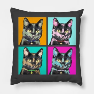 Black Cat Pop Art Pillow