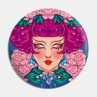 SURROUNDED BY PEONIES Pin