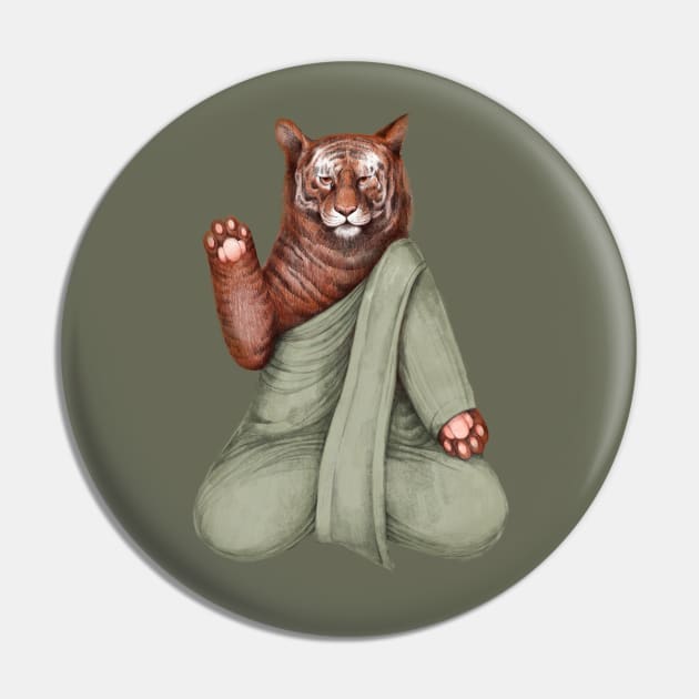 zen tiger green Pin by KindSpirits