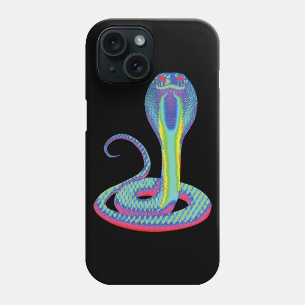 Rainbow Cobra Phone Case by Wickedcartoons