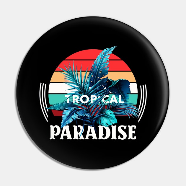 Tropical Paradise Retro Surfer Exotic Pin by Foxxy Merch