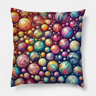 Psychedelic looking abstract illustration  of balls Pillow