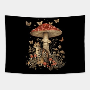 Cottagecore Aesthetic Cat Daybreaks Tapestry