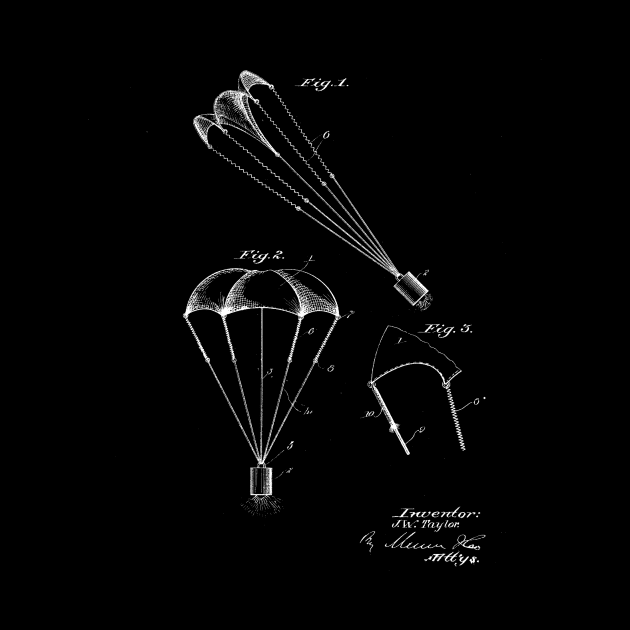 Parachute Vintage Patent Drawing by TheYoungDesigns