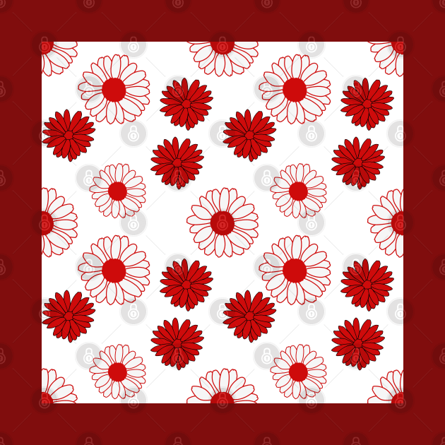 Red Daisies Pattern by aybe7elf