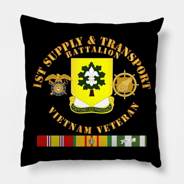1st Supply and Transport Battalion -  Vietnam Vet w Br w VN SVC Pillow by twix123844