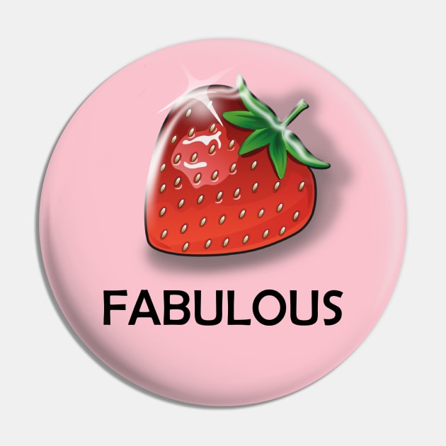 Fabulous strawberry Pin by Karroart