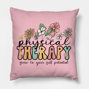 Physical Therapy, Grow to your full potential, Career Design, Retro, Vintage Pillow