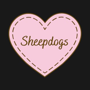 I Love Sheepdogs Simple Heart Design T-Shirt