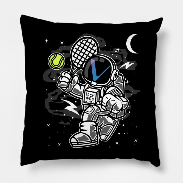 Astronaut Tennis Vechain VET Coin To The Moon Crypto Token Cryptocurrency Blockchain Wallet Birthday Gift For Men Women Kids Pillow by Thingking About