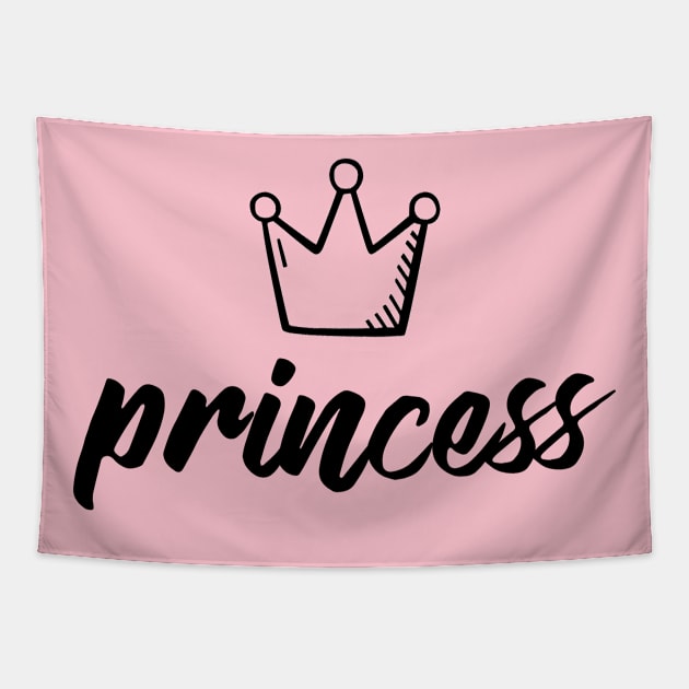 Girl Princess text print with crown Tapestry by BeckyS23