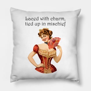 Laced with Charm: Mischief in the Making Pillow