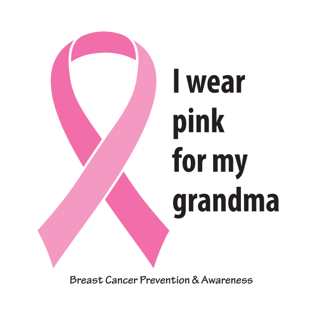 Breast cancer ribbon for grandma, with black type by Just Winging It Designs