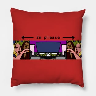 Woman Yelling Social Distancing 2m Please Pillow