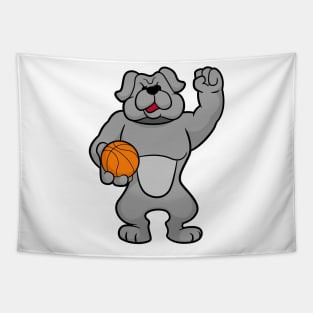 Dog as Basketball player with Basketball ball Tapestry