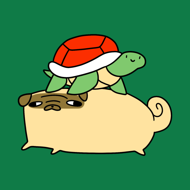Pug and Little Turtle by saradaboru