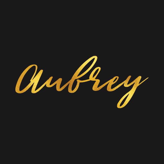 Aubrey Name Hand Lettering in Faux Gold Letters by Pixel On Fire