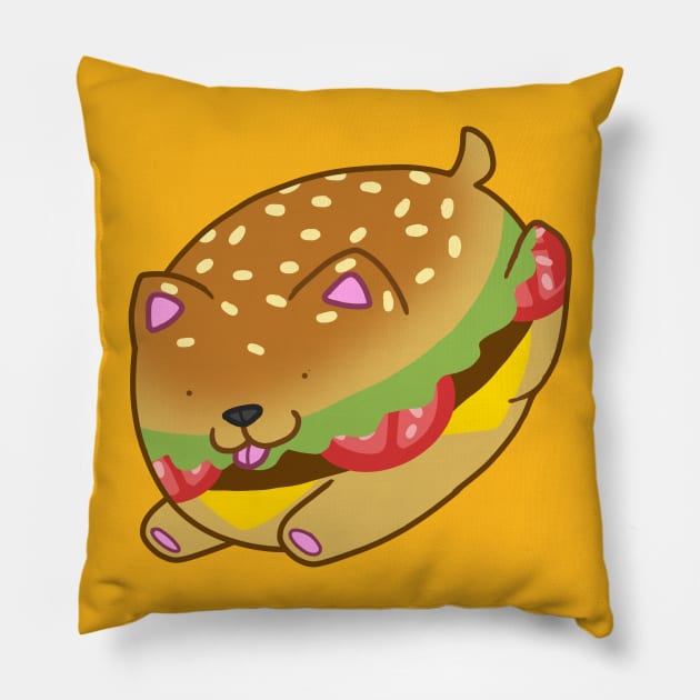 Cheeseburger Dogloaf Pillow by cometkins