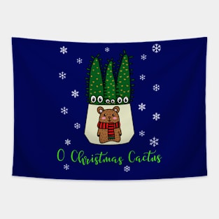 O Christmas Cactus - Eves Pin Cacti In Christmas Bear Pot Tapestry