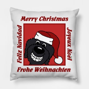 Doodle black Christmas Pillow