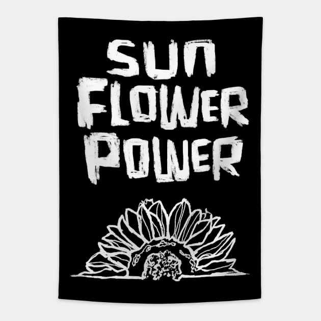 sunflower sun flower power vibes Tapestry by badlydrawnbabe