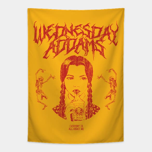 Wednesda Addams Metal Tapestry by Dayat The Thunder