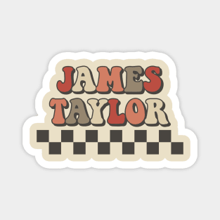 James Taylor Checkered Retro Groovy Style Magnet