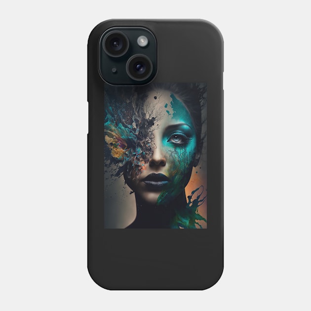 Abstract Female Portrait Phone Case by Focused Instability