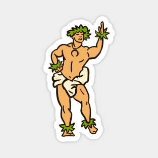 Male Hula Dancer Illustration Magnet