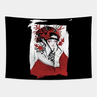 Japanese Mermaid Tokyo Ningyo Tapestry