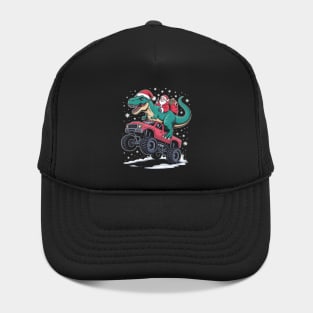 Christmas Monster Truck Dino Santa Hat