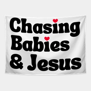 Chasing Babies and Jesus Tapestry