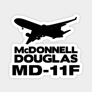 McDonnell Douglas MD-11F Silhouette Print (Black) Magnet