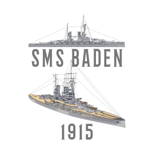 SMS Baden German 1915 WW1 Battleship Diagrams Gift T-Shirt