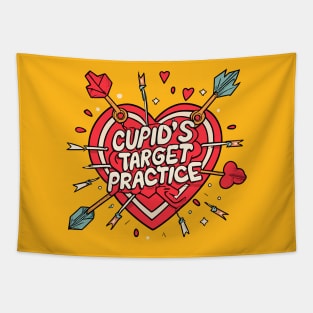 Cupid's target practice ,love ,arows,heart Tapestry