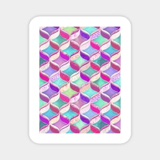 Patchwork Ribbon Ogee Pattern with Pink & Purple Magnet