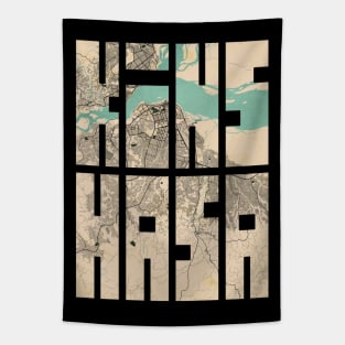 Kinshasa, Congo City Map Typography - Vintage Tapestry