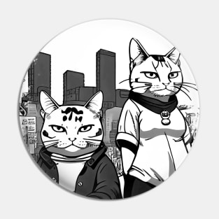 Cat Brother and Sister Pin