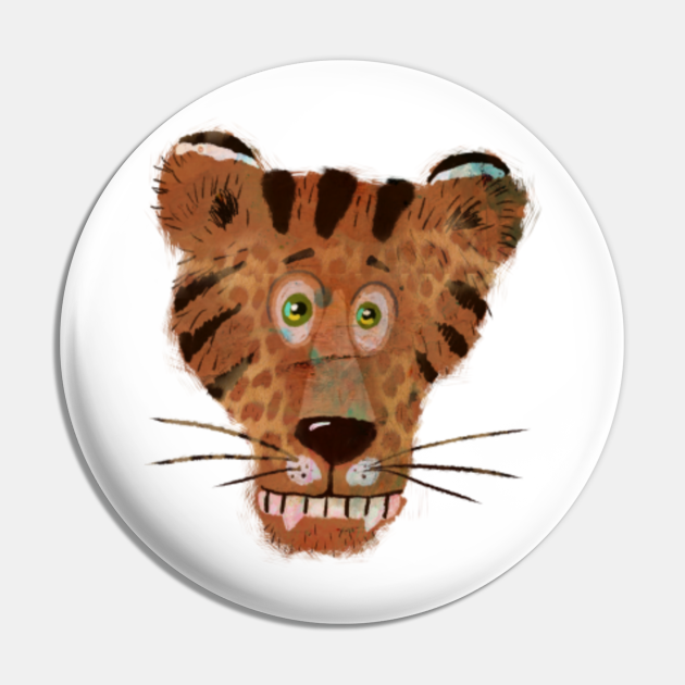 Tiger Cute and Funny Tiger T-shirt - Tiger Face - Pin | TeePublic Tiger Cute and Funny Tiger T-shirt - Tiger Face - Pin | TeePublic