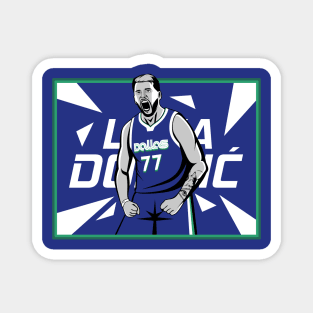 Doncic #77 - Iconic Dallas Mavs Blue Basketball Magnet