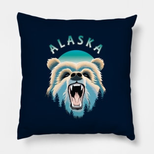 Grizzly Bear Face - Alaska Wildlife Pillow