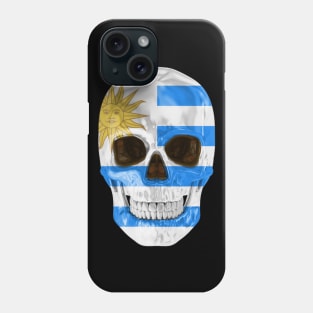 Uruguay Flag Skull - Gift for Uraguyan With Roots From Uruguay Phone Case