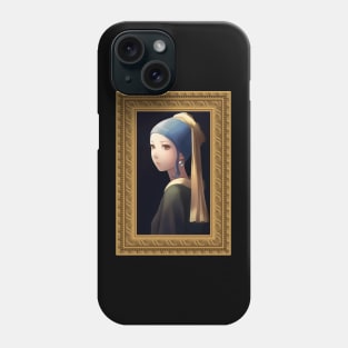 Girl with a Pearl Earring - Anime Stickers Phone Case