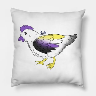 Nonbinary Chicken Pride - 2019 Pillow