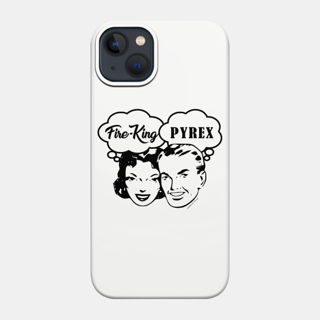 Fire King vs Pyrex Retro Couple - Pyrex - Phone Case