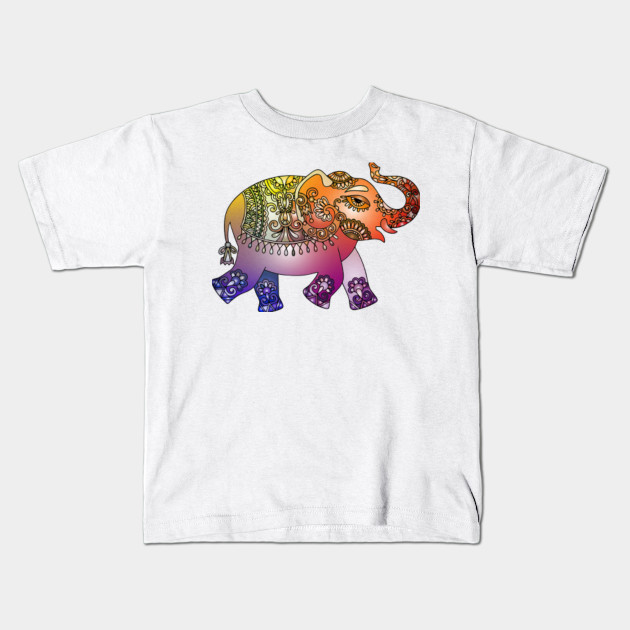 Elephant Mandala Drawing Beautiful India Elephant Kids T Shirt