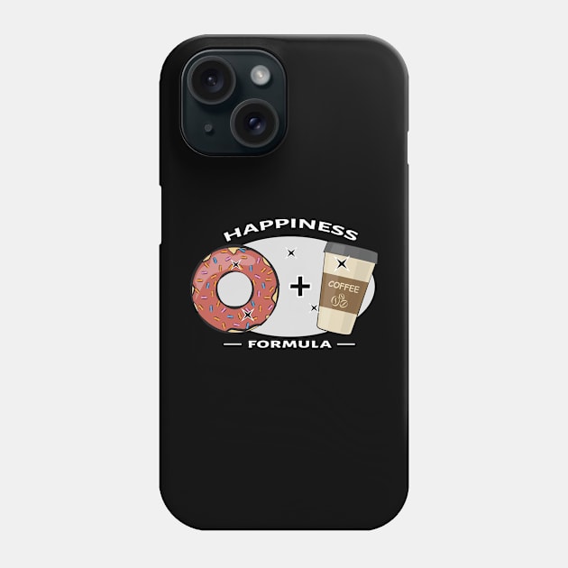 Happiness Formula - Donut And Coffee - Funny Phone Case by DesignWood Atelier